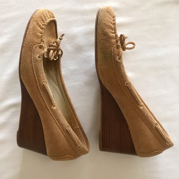Michael Kors suede loafer wedges - size 8 - Picture 3 of 5